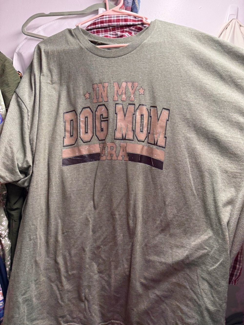 Dog Mom Graphic Tee - Olive Green